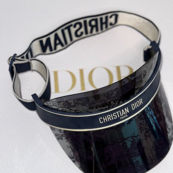 Christian Dior DiorClub1 Visor – Navy Blue with Adjustable Logo Strap - Picture 3 of 4